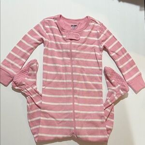 Gymboree Pink and White Striped Footed Sleep Sack